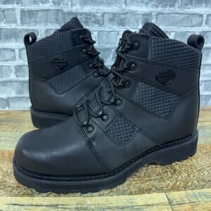 Harley Davidson Lensfield 5" Black Lace Motorcycle Boots D93770 Mens Size 12 New